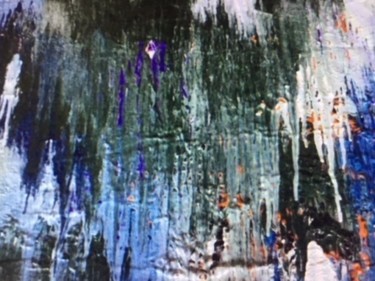 Картина под названием "shadow on blue 2" - Greg Powell, Подлинное произведение искусства, Эмаль
