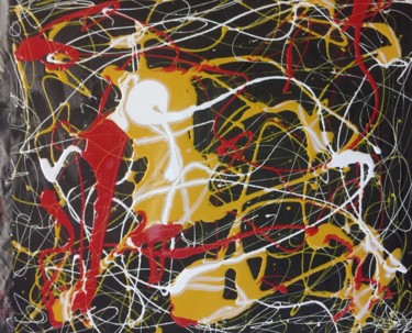 Painting titled "Frenzy" by Greg Powell, Original Artwork, Enamel
