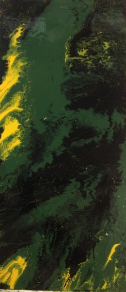 Peinture intitulée "Movement of green" par Greg Powell, Œuvre d'art originale, Émail