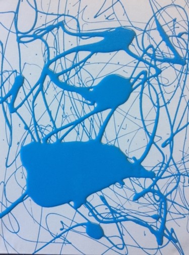 Malerei mit dem Titel "blue board 1" von Greg Powell, Original-Kunstwerk, Emaille