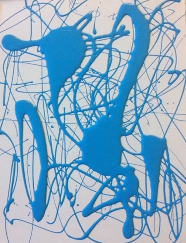 Peinture intitulée "blue board 2" par Greg Powell, Œuvre d'art originale, Émail