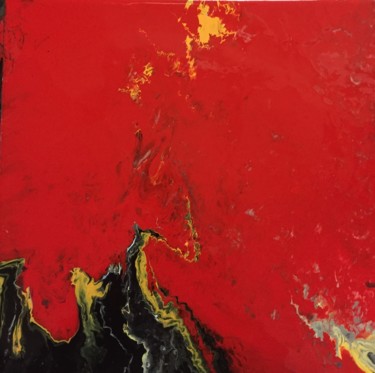 Peinture intitulée "REd bleed 2" par Greg Powell, Œuvre d'art originale, Émail