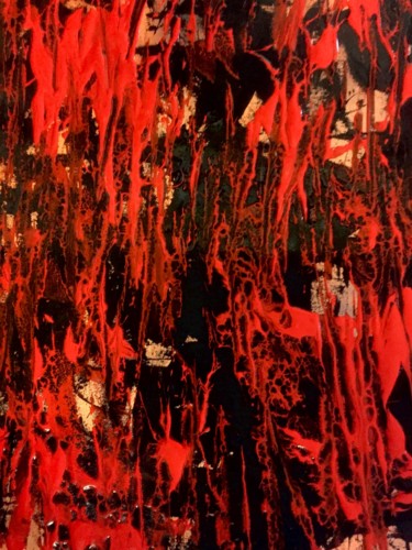 Malerei mit dem Titel "Inferno" von Greg Powell, Original-Kunstwerk, Emaille