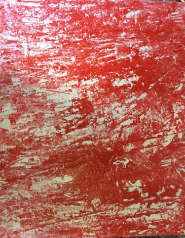 Peinture intitulée "Red over white" par Greg Powell, Œuvre d'art originale, Émail
