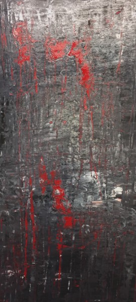 Painting titled "Red in movement" by Greg Powell, Original Artwork, Enamel