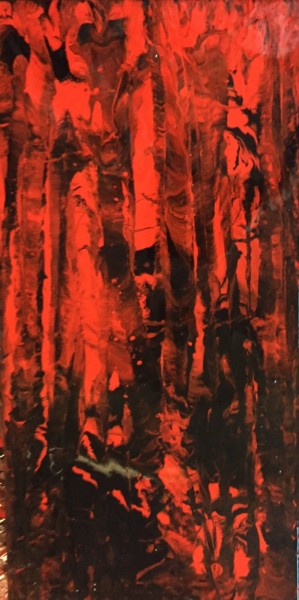 Ζωγραφική με τίτλο "Red over black" από Greg Powell, Αυθεντικά έργα τέχνης, Σπρέι βαφής