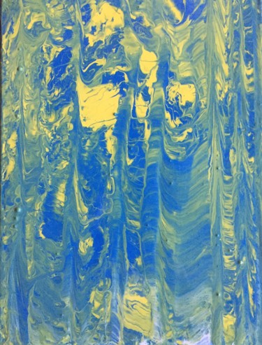 Peinture intitulée "Yellow falls" par Greg Powell, Œuvre d'art originale, Émail