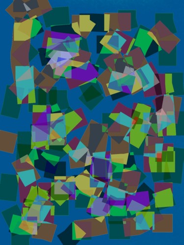 Peinture intitulée "Colour over blue" par Greg Powell, Œuvre d'art originale, Travail numérique 2D