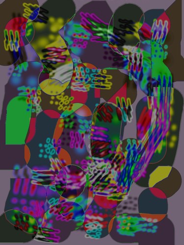 Painting titled "Clowns" by Greg Powell, Original Artwork, 2D Digital Work