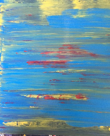 Peinture intitulée "Big blue sky 1" par Greg Powell, Œuvre d'art originale, Émail