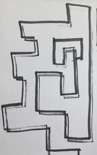 Drawing titled "Squared away" by Greg Powell, Original Artwork, Marker