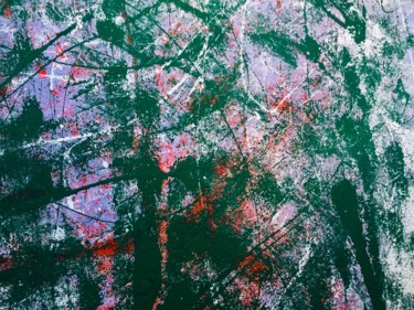 Peinture intitulée "Red through green" par Greg Powell, Œuvre d'art originale, Émail