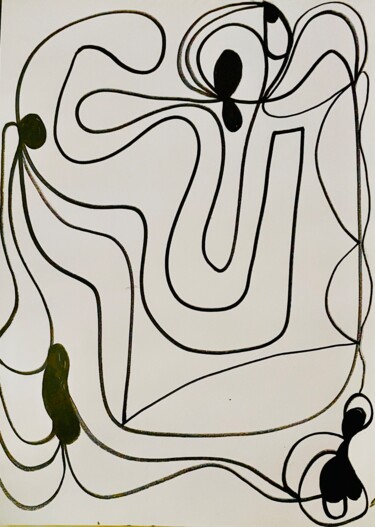 Drawing titled "Movement 1" by Greg Powell, Original Artwork, Marker