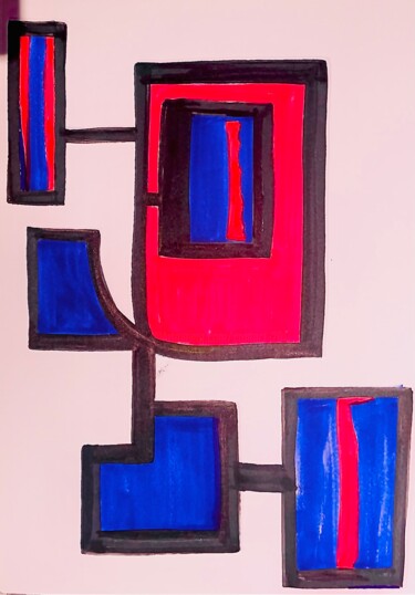 Zeichnungen mit dem Titel "Horizontal colors" von Greg Powell, Original-Kunstwerk, Marker