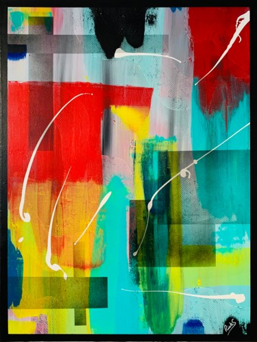 Painting titled "ABSTRACTION AVEC RO…" by Rick Smith, Original Artwork, Acrylic