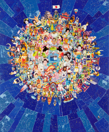 Collages intitulée "Find Fukoshima" par Manuel Blond, Œuvre d'art originale, Collages