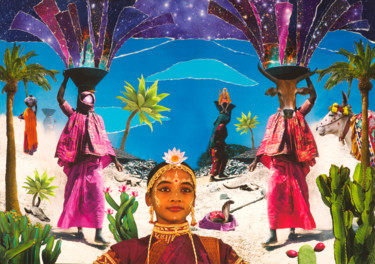 Collages intitolato "Mystical India" da Manuel Blond, Opera d'arte originale