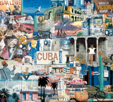 Collages getiteld "Cuba libre" door Manuel Blond, Origineel Kunstwerk, Collages