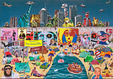 Collages intitulée "Welcome to Coronavi…" par Manuel Blond, Œuvre d'art originale, Collages