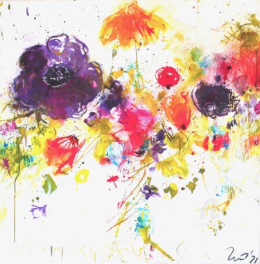 Malerei mit dem Titel "c 47-"le printemps…" von Heike Renz, Original-Kunstwerk, Acryl