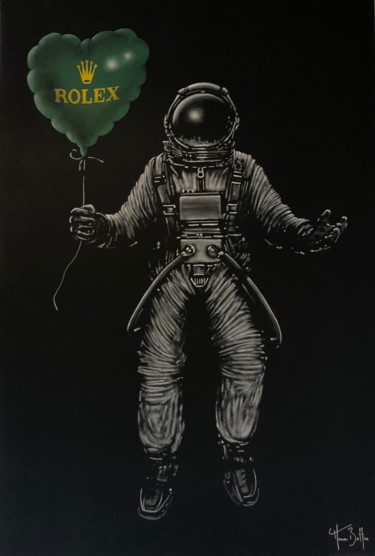 Painting titled "Marc Boffin - Astro…" by Victoria P, Original Artwork, Acrylic Mounted on Wood Stretcher frame