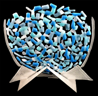 Sculpture titled "Ocean" by Mojgan Garenne, Original Artwork, Glass