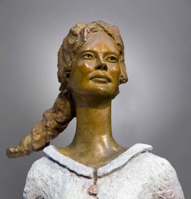 Skulptur mit dem Titel "le temps des secrets" von Lussou, Original-Kunstwerk, Bronze