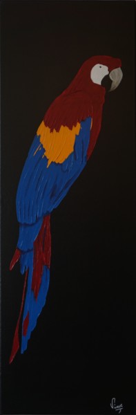 Pintura titulada ""Perroquet"" por Vincent Parmentier, Obra de arte original, Acrílico Montado en Bastidor de camilla de mad…