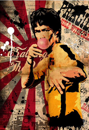 Printmaking titled "Bruce Lee Popping" by Giorgio Mussati, Original Artwork, Digital Print