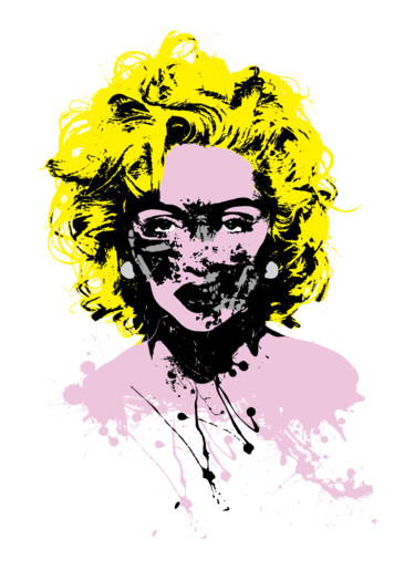 Prenten & gravures getiteld "Madonna - Terminator" door Giorgio Mussati, Origineel Kunstwerk, Zeefdruk