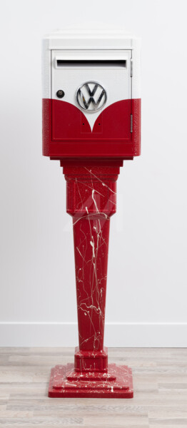 MAILBOX - BOITE AUX LETTRES DEJOIE - ROUGE VOLKSWAGEN COMBI Peinture intitulée "MAILBOX - BOITE AUX…" par Harissart, Œuvre d'art originale, Aérographe