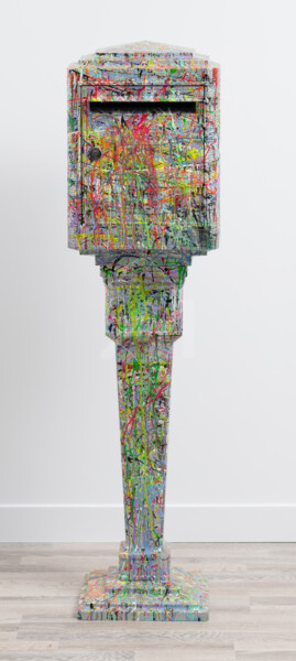 MAILBOX - BOITE AUX LETTRES DEJOIE - SPLASH MULTICOLOR Peinture intitulée "MAILBOX - BOITE AUX…" par Harissart, Œuvre d'art originale, Aérographe