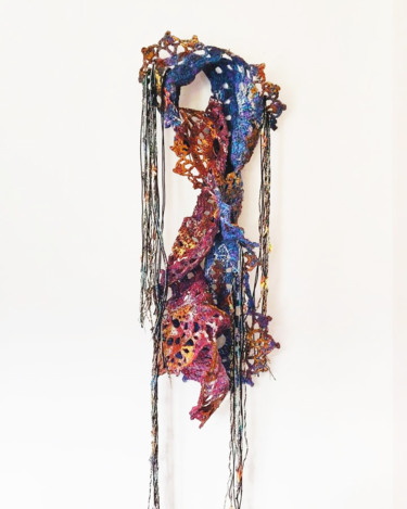 Art textile intitulée "Oiseau du Paradis" par Carmen Rios-Seidel, Œuvre d'art originale, Fil