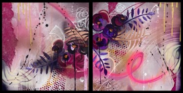 Malerei mit dem Titel "Violette Bloom" von Marie-Laure D'Orso, Original-Kunstwerk, Acryl