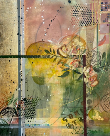 Malarstwo zatytułowany „Lancolie jaune” autorstwa Marie-Laure D'Orso, Oryginalna praca, Akryl Zamontowany na Drewniana rama…