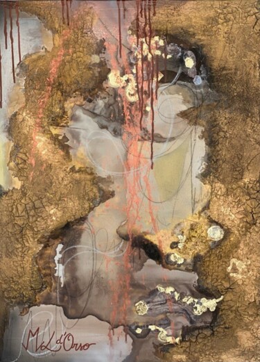 Pintura intitulada "Sépia" por Marie-Laure D'Orso, Obras de arte originais, Tinta spray Montado em Armação em madeira