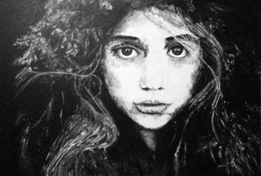 Peinture intitulée "La fille venue du f…" par Zazen, Œuvre d'art originale, Acrylique