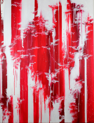 Painting titled "Bambouseraie Rouge" by Tristan Wendlinger, Original Artwork, Acrylic