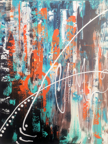 Schilderij getiteld "Courant Ecarlate" door Tristan Wendlinger, Origineel Kunstwerk, Acryl