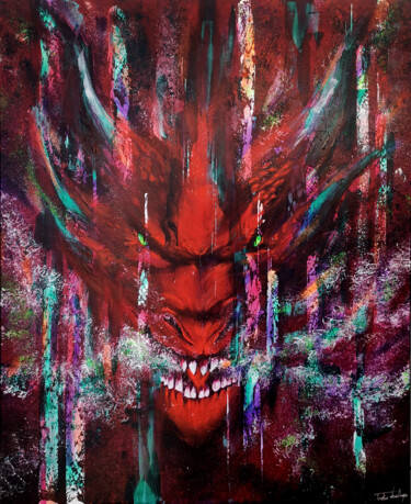 Painting titled "Rainbow Hell" by Tristan Wendlinger, Original Artwork, Acrylic