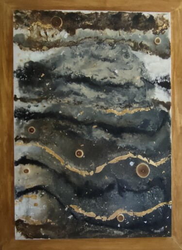 Malerei mit dem Titel "EN PARALLÈLE" von Brigitte Parmentier, Original-Kunstwerk, Acryl Auf Holzplatte montiert