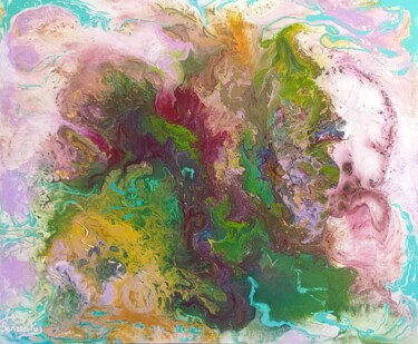 제목이 "HANAMI"인 미술작품 Brigitte Parmentier로, 원작, 아크릴 나무 들것 프레임에 장착됨