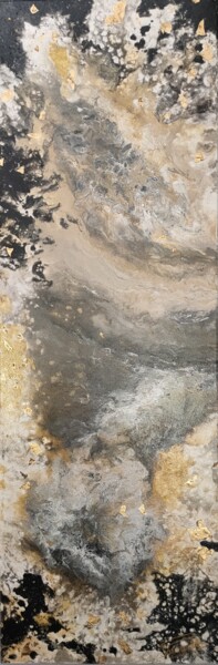 Peinture intitulée "MARBRÉE DOREE" par Brigitte Parmentier, Œuvre d'art originale, Acrylique Monté sur Châssis en bois