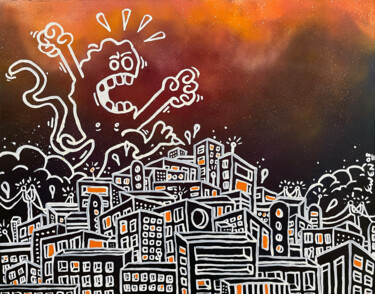 Peinture intitulée "Uptown Invasion" par Ewen Gur, Œuvre d'art originale, Bombe aérosol