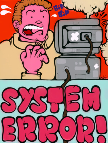 Malarstwo zatytułowany „System Error” autorstwa Ewen Gur, Oryginalna praca, Akryl