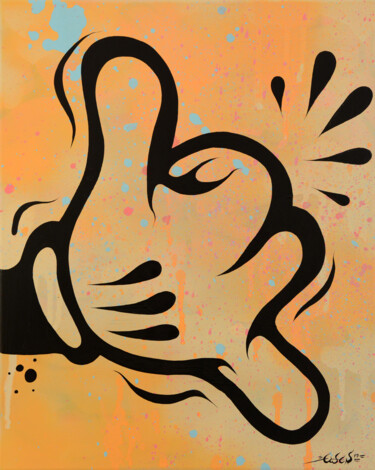 Peinture intitulée "Shaka Hand #2" par Ewen Gur, Œuvre d'art originale, Acrylique