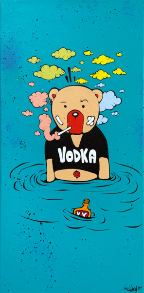 Peinture intitulée "Drowning in Vodka" par Ewen Gur, Œuvre d'art originale, Acrylique Monté sur Châssis en bois