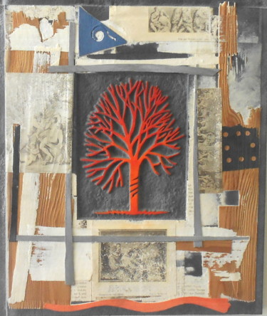 Collages titled ""Erotishen werk I "" by Yann Hervis, Original Artwork, Ink Mounted on Wood Panel