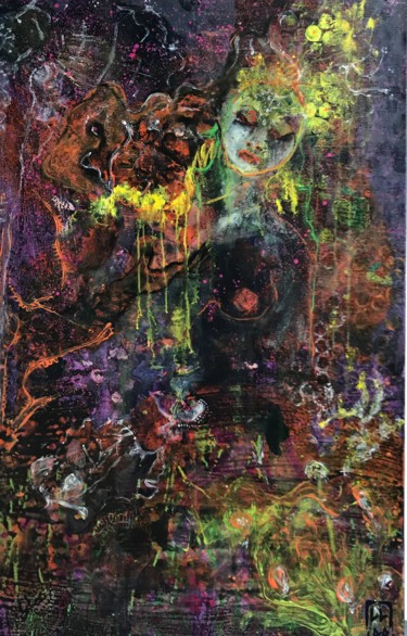 Painting titled "Kali" by Adélaïde Andreu Leferme, Original Artwork, Acrylic Mounted on Wood Stretcher frame