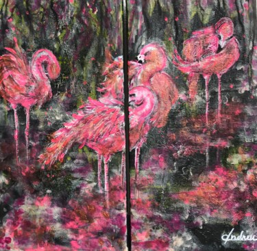 Peinture intitulée "Pink Martini" par Adélaïde Andreu Leferme, Œuvre d'art originale, Acrylique Monté sur Châssis en bois